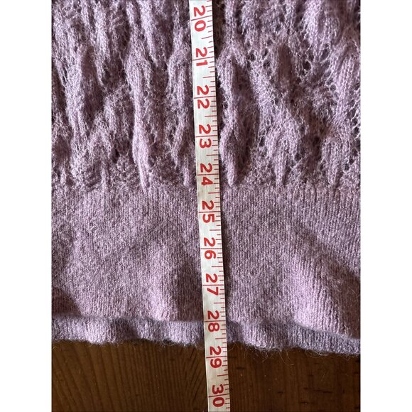 Free People Lofty Oversized V Neck Alpaca Blend Sweater Lilac Purple Women Small - Picture 7 of 7